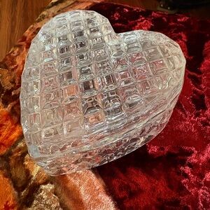 Heart-Shaped Glass Candy or Trinket Box